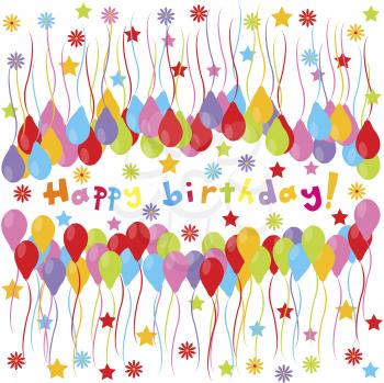 Royalty Free Clipart Image of a Happy Birthday Banner