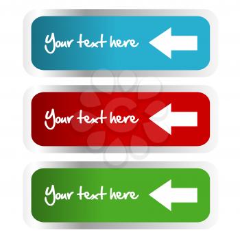 Royalty Free Clipart Image of a Set of Labels With Arrows