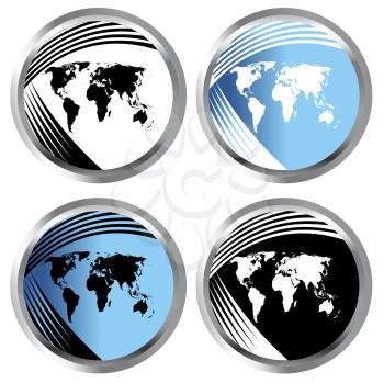 Buttons with world maps