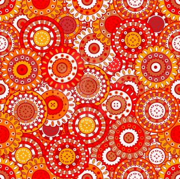 Orange oriental pattern with circles