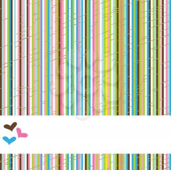 Stripes background with hearts