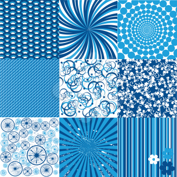 Set of blue and white backgrounds