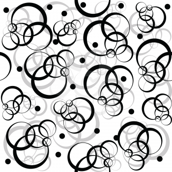 Pattern with black circles on white background