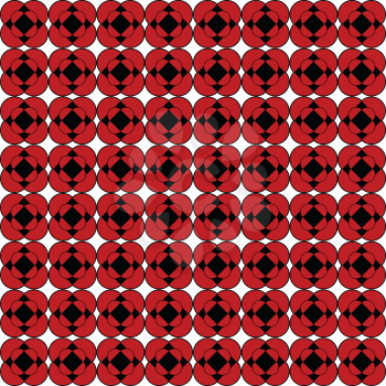 Retro floral background in red and black