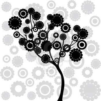 Royalty Free Clipart Image of an Abstract Black Tree