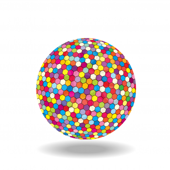 Royalty Free Clipart Image of a Coloured Ball on White