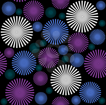 Royalty Free Clipart Image of a Purple Blue and White Floral Background