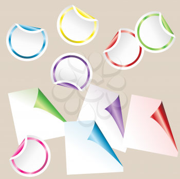 Royalty Free Clipart Image of a Curled Stickers