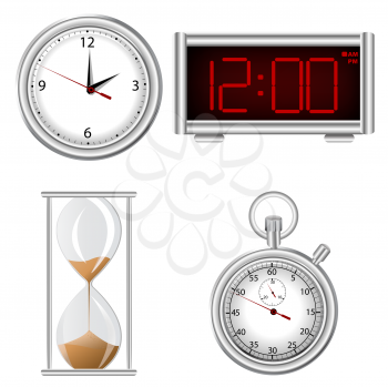 Royalty Free Clipart Image of a Set of Time Elements