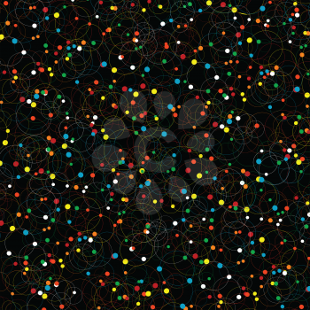 Abstract black background with colored circles