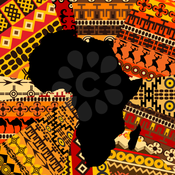 Africa map on ethnic background