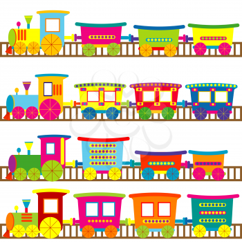 Royalty Free Clipart Image of Toy Trains