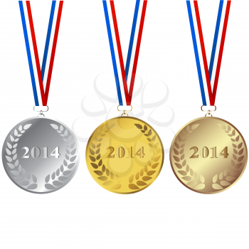 Royalty Free Clipart Image of a Set of Medal