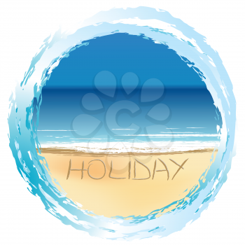 Holiday card with sunny beach
