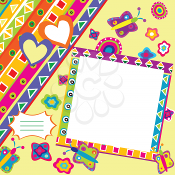 Scrapbook with doodle elements and place for your picture