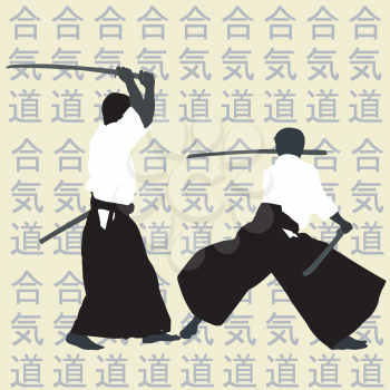 Aikido men silhouettes