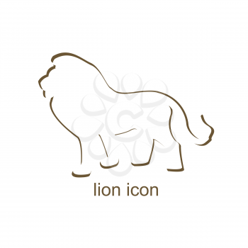 Illustration of Lion icon on white background