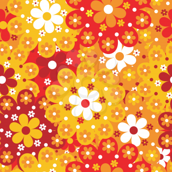 Floral seamless background with orange flowers