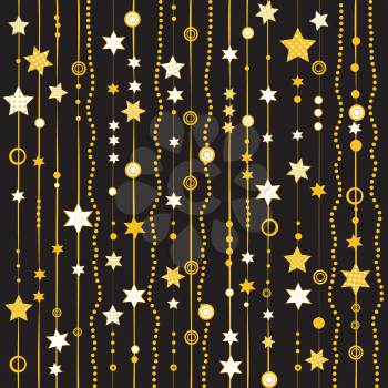 Garland with stars and dots background