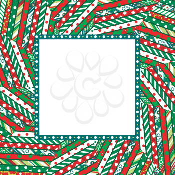 Abstract Christmas mosaic background with frame
