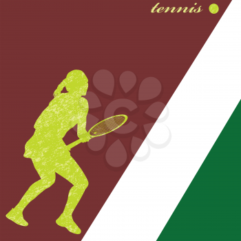 Silhouette of a tennis player poster