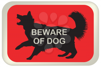BEWARE OF DOG sign with dog silhouette