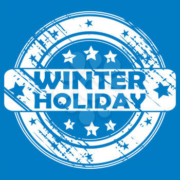 Winter Holiday rubber stamp