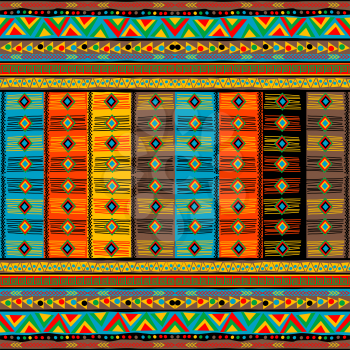 Colorful oriental pattern with ethnic motifs