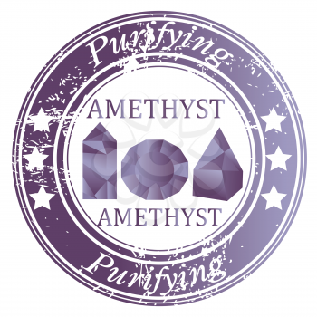 Rubber stamp with Amethyst gems