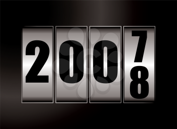 Royalty Free Clipart Image of a Digital Calendar Changing From 2007 to 2008