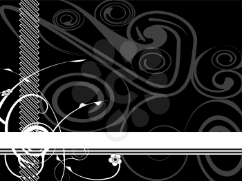 Royalty Free Clipart Image of a Black Background With a White Band at the Bottom