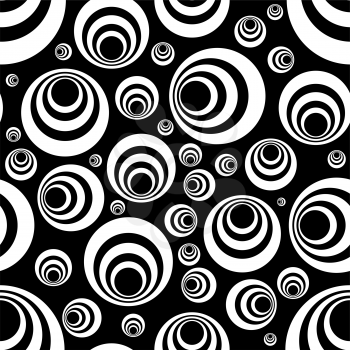 Royalty Free Clipart Image of a Retro Wallpaper in Black and White