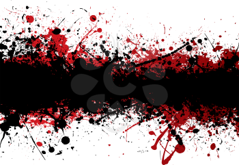 Royalty Free Clipart Image of a Spatter of Red and Black