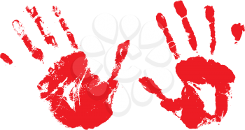 Royalty Free Clipart Image of Bloody Hand Prints