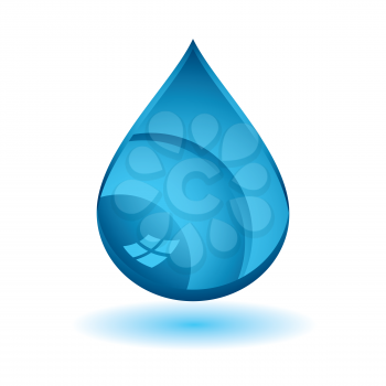 Royalty Free Clipart Image of a Blue Drop