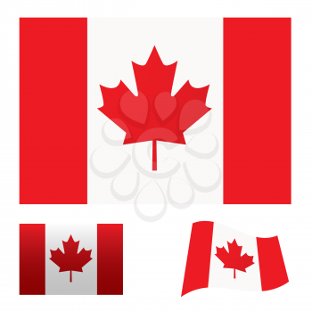 Royalty Free Clipart Image of Canadian Flags