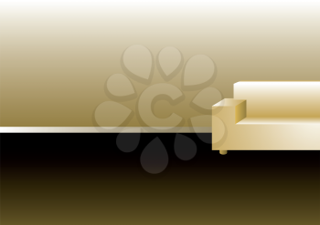 Royalty Free Clipart Image of a Room With a Couch