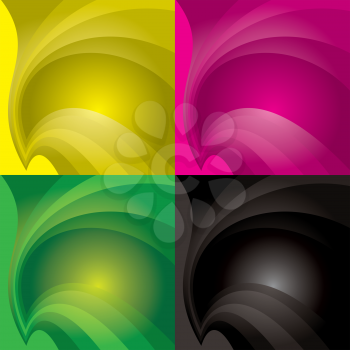 Royalty Free Clipart Image of a Set of Colourful Backgrounds