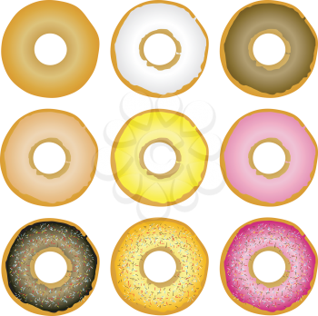 Royalty Free Clipart Image of Doughnuts
