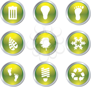 Royalty Free Clipart Image of a Set of Green Icons