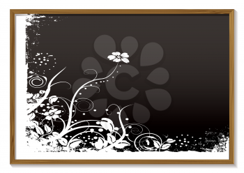 Royalty Free Clipart Image of a Blackboard With Flourishes