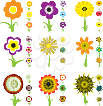 Royalty Free Clipart Image of a Collection of Flowers