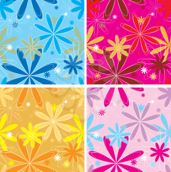 Royalty Free Clipart Image of Multi Floral Backgrounds