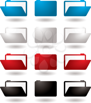 Royalty Free Clipart Image of a Set of File Folders