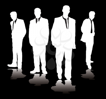 Royalty Free Clipart Image of a Group of Men in Suits