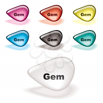 Royalty Free Clipart Image of Gem Buttons