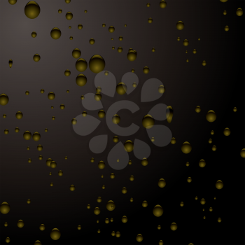 Royalty Free Clipart Image of Gold Bubbles on  Black