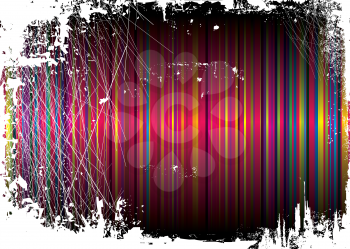 Royalty Free Clipart Image of a Striped Background With Grunge Edges