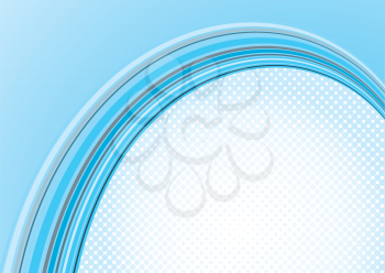 Royalty Free Clipart Image of a Blue Background With an Arc