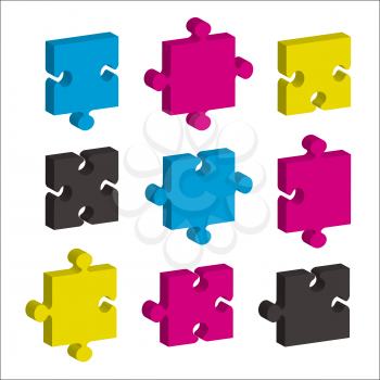 Royalty Free Clipart Image of Jigsaw Puzzle Pieces